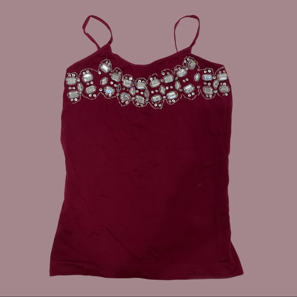 Red bedazzled top